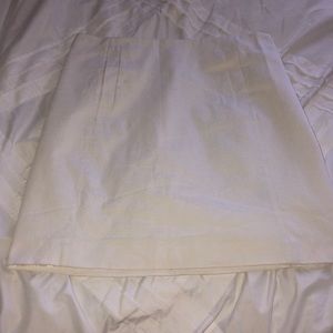 Textured White Mid-Length Skirt